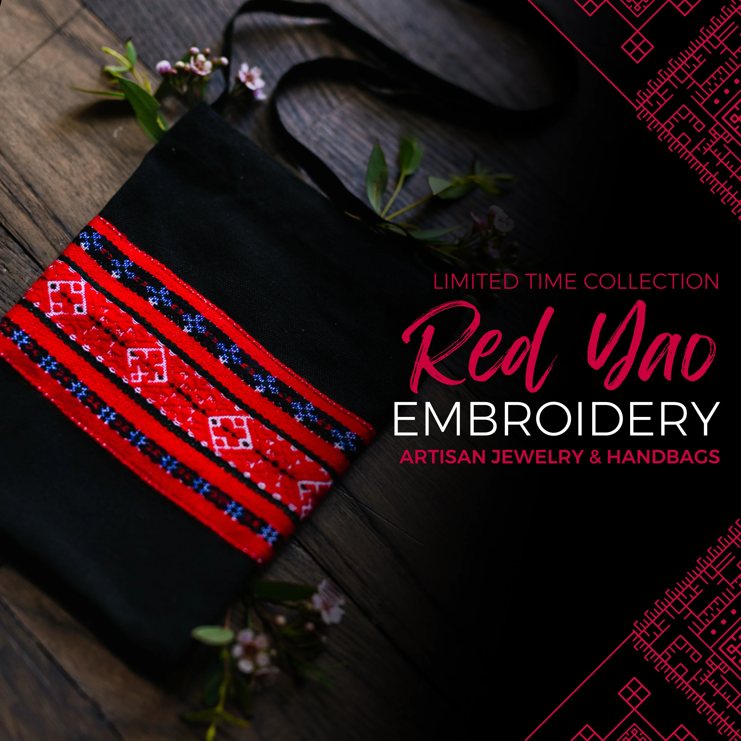 LIMITED Red Yao Embroidered Bag - Image 4
